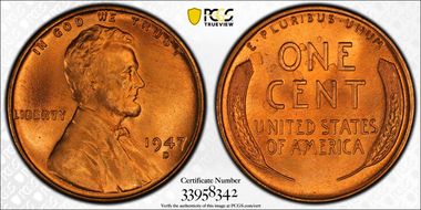 1947-D 1C MS66RD