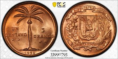 1956 1C MS65RD