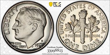1977-S 10C PR70DCAM