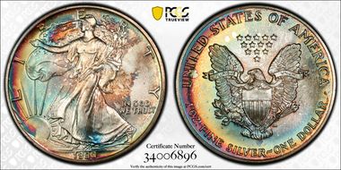 1990 $1 Silver Eagle MS67