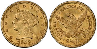 1853 $2.50 MS64+