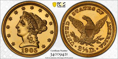 1905 $2.50 PR66+ CAM