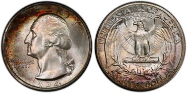 1934 25C Medium Motto MS67+