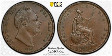 1834 1D S-3845 MS64BN