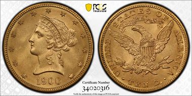 1900-S $10 MS64