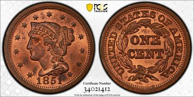 1851/81 1C N-3 MS64RB