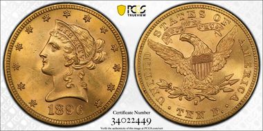 1896-S $10 MS64