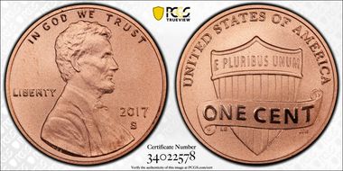 2017-S 1C Shield Enhanced Unc Set SP70RD