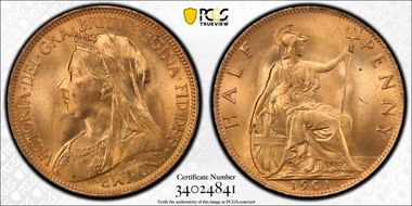 1901 1/2D S-3962 MS65RD