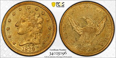 1839-C $2.50 AU58