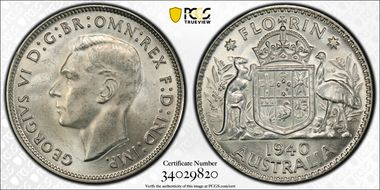 1940(m) Florin KM-40  Ag MS64