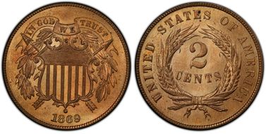 1869 2C MS65+ RD