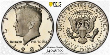 1981-S 50C Type 1 PR70DCAM