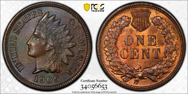 1909 1C Indian, DDO, FS-101, S-1 MS64BN