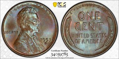 1953-D 1C MS65BN
