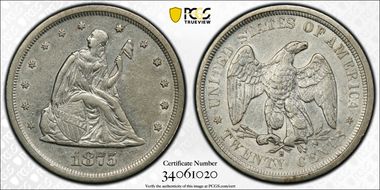 1875-S 20C AU53