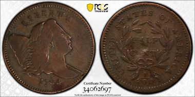 1794 1/2C C-4b Lg Edge Letters VG10BN