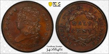 1825 1/2C C-1 MS62BN