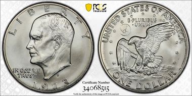 1973-S $1 Silver MS68