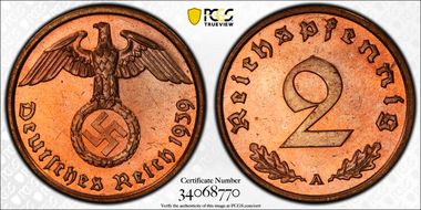 1939-A 2 Pfg J-362 MS65RD