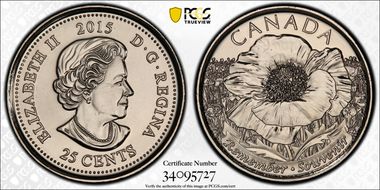 2015 25C In Flanders Fields 100th Ann. MS67