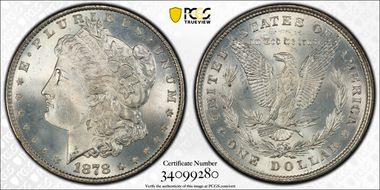 1878 8TF $1 MS66+