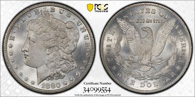 1880/79-CC $1 Reverse of 1878 MS65+