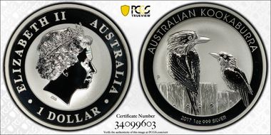 2017-P $1 Kookaburra Ag MS69