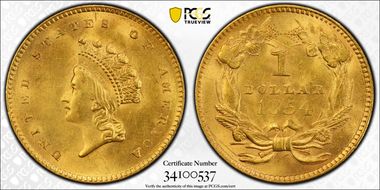 1854 G$1 Type 2 MS63