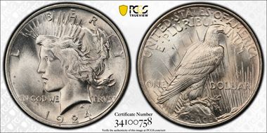 1924 $1 MS66