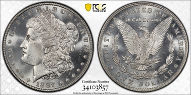1887/6 $1 VAM 2, 7/6 MS66+