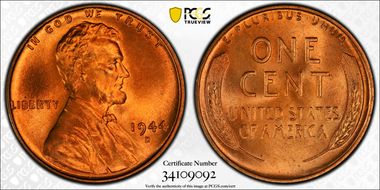 1944-D 1C MS66RD