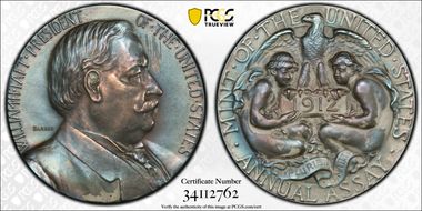 1912 AR Medal JK-AC-56, William H. Taft SP63