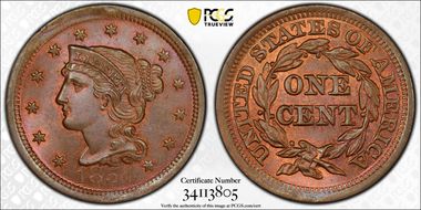 1854 1C N-29 MS65BN