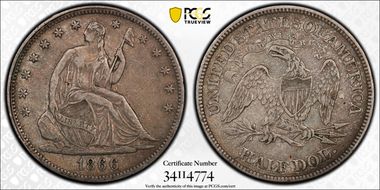 1866 50C WB-7 Motto MPD XF40