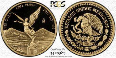 2017-Mo 1/10 oz Libertad Gold First Strike PR70DCAM