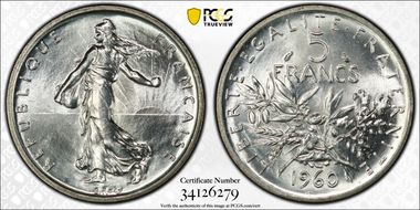 1960 5 Fr Gad-770 F-340 MS66