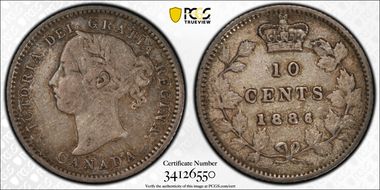1886 10C Small 6/6 VF25