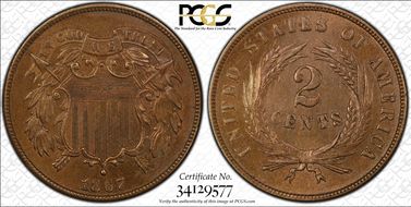 1867 2C AU58BN