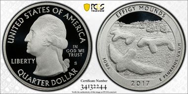 2017-S 25C Effigy Mounds NP-Silver PR69DCAM
