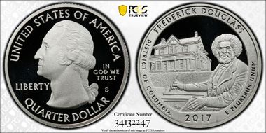 2017-S 25C Frederick Douglass NP-Silver PR70DCAM