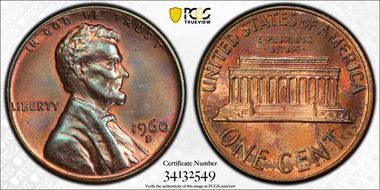 1960-D 1C Large Date MS64BN