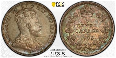 1908 5C Large 8 MS64