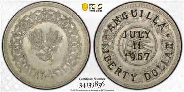 1967 $1 X-4.2 C/M on Yemen Riyal AU58