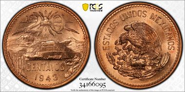 1943-Mo 20C KM-439 MS65RD