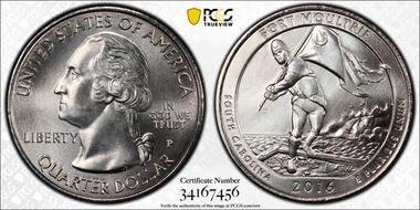 2016-P 25C Fort Moultrie NP MS67+