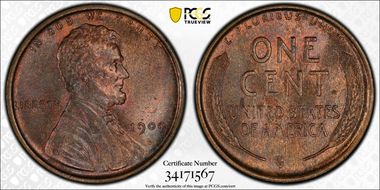 1909 1C Lincoln MS65BN