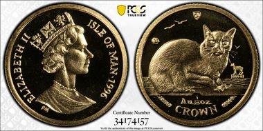 1996 U 1/25 Cr Burmese Cat Au KM-613 MS68