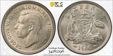 1940(m) 6D KM-38  Ag MS65