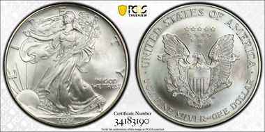 1994 $1 Silver Eagle MS68